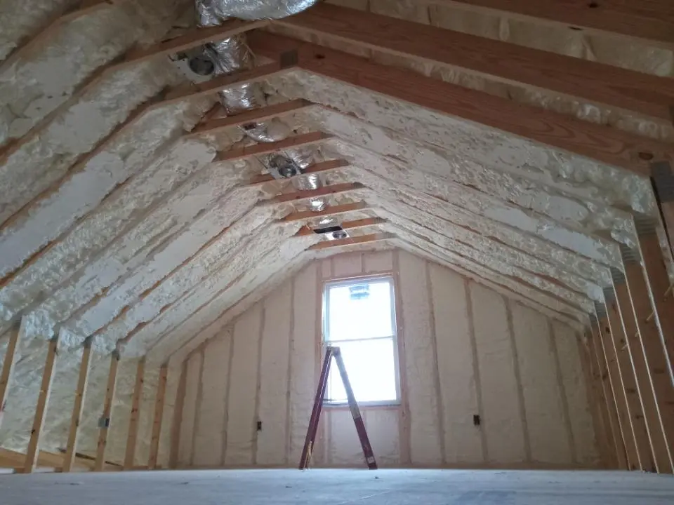 Spray foam roofing application for Crawl Space Insulation project in Waveland